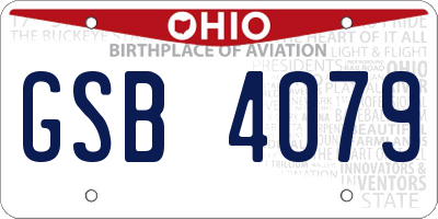 OH license plate GSB4079