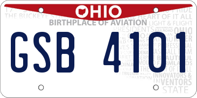 OH license plate GSB4101