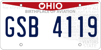 OH license plate GSB4119