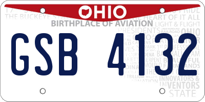 OH license plate GSB4132