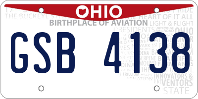 OH license plate GSB4138