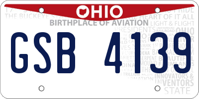OH license plate GSB4139