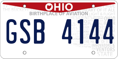 OH license plate GSB4144