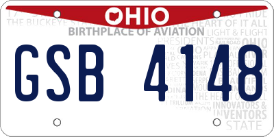 OH license plate GSB4148