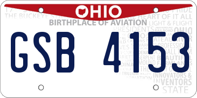 OH license plate GSB4153