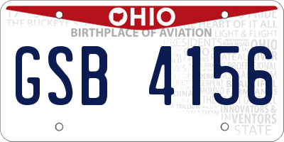 OH license plate GSB4156