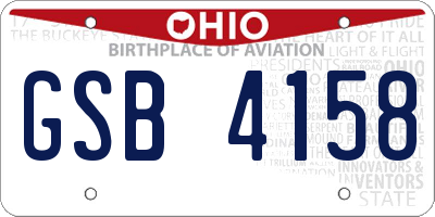 OH license plate GSB4158