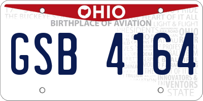 OH license plate GSB4164