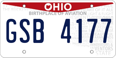 OH license plate GSB4177