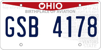 OH license plate GSB4178