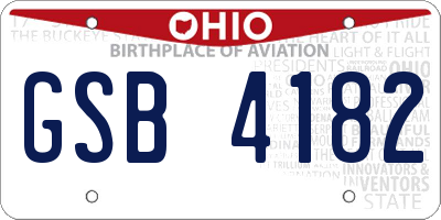 OH license plate GSB4182