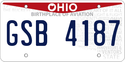 OH license plate GSB4187