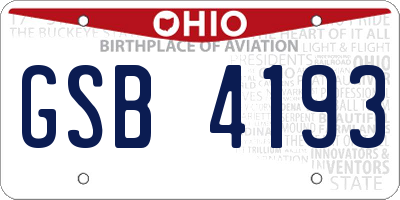 OH license plate GSB4193