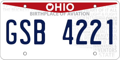 OH license plate GSB4221