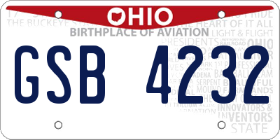 OH license plate GSB4232