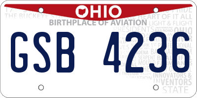 OH license plate GSB4236