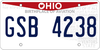 OH license plate GSB4238
