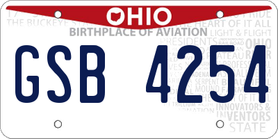 OH license plate GSB4254