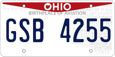 OH license plate GSB4255