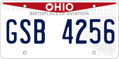 OH license plate GSB4256