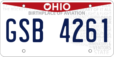 OH license plate GSB4261