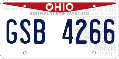 OH license plate GSB4266