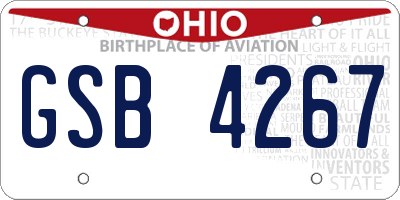 OH license plate GSB4267
