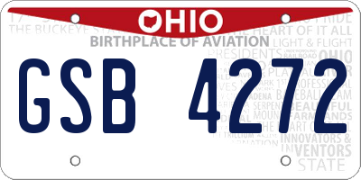 OH license plate GSB4272