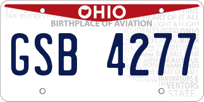 OH license plate GSB4277