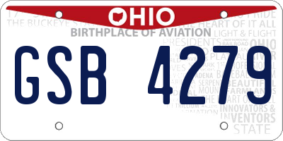 OH license plate GSB4279