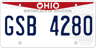 OH license plate GSB4280