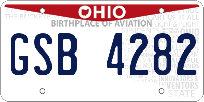 OH license plate GSB4282