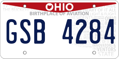 OH license plate GSB4284