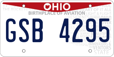 OH license plate GSB4295