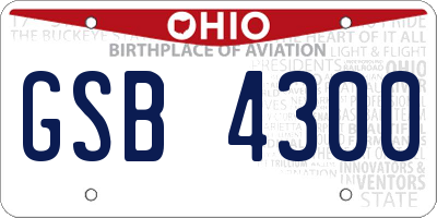 OH license plate GSB4300