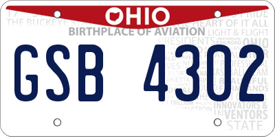 OH license plate GSB4302