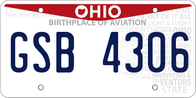 OH license plate GSB4306