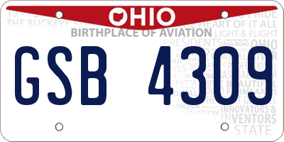 OH license plate GSB4309