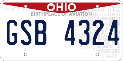 OH license plate GSB4324