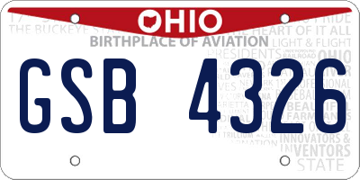 OH license plate GSB4326