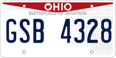 OH license plate GSB4328