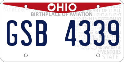 OH license plate GSB4339