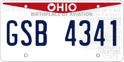 OH license plate GSB4341