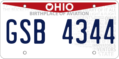 OH license plate GSB4344