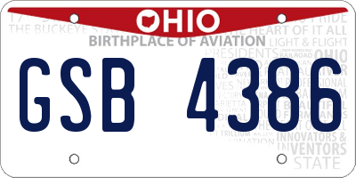 OH license plate GSB4386