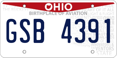 OH license plate GSB4391