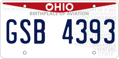 OH license plate GSB4393