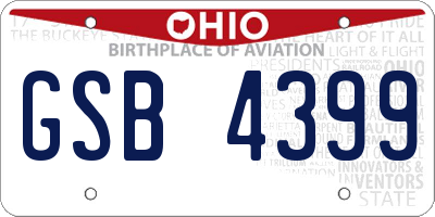 OH license plate GSB4399