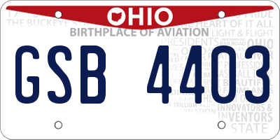 OH license plate GSB4403