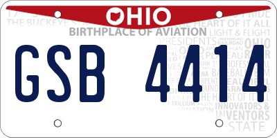 OH license plate GSB4414